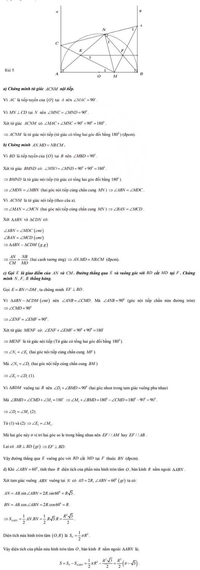 Đáp án đề thi tuyển sinh lớp 10 môn Toán tỉnh Bình Thuận năm 2020