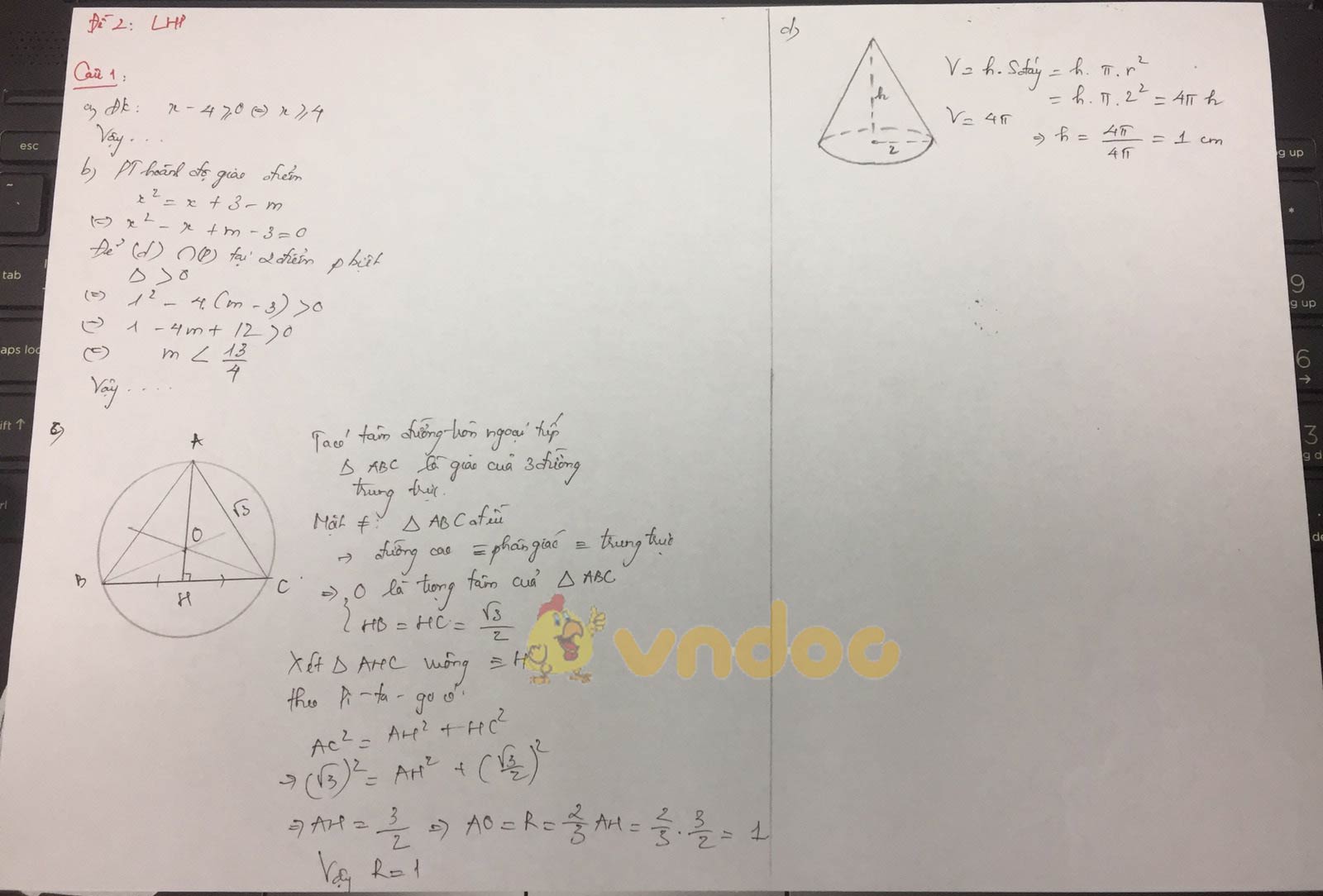 Đề thi tuyển sinh lớp 10 môn Toán chung Chuyên Lê Hồng Phong năm 2020