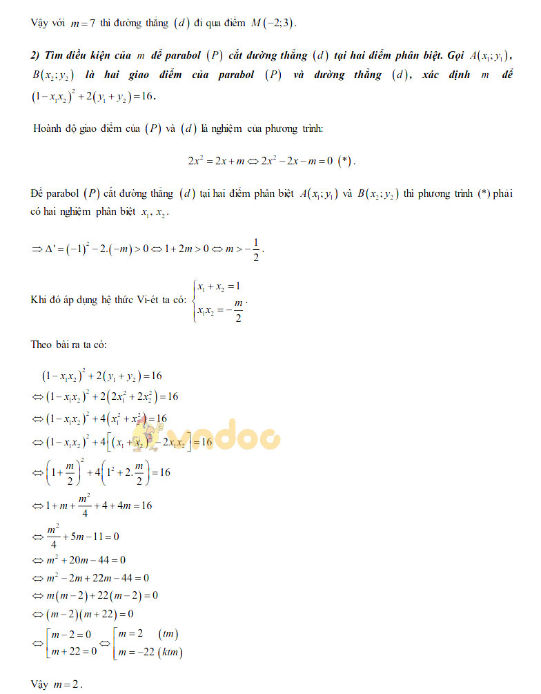 Đáp án đề thi tuyển sinh lớp 10 môn Toán tỉnh Hà Nam năm 2020