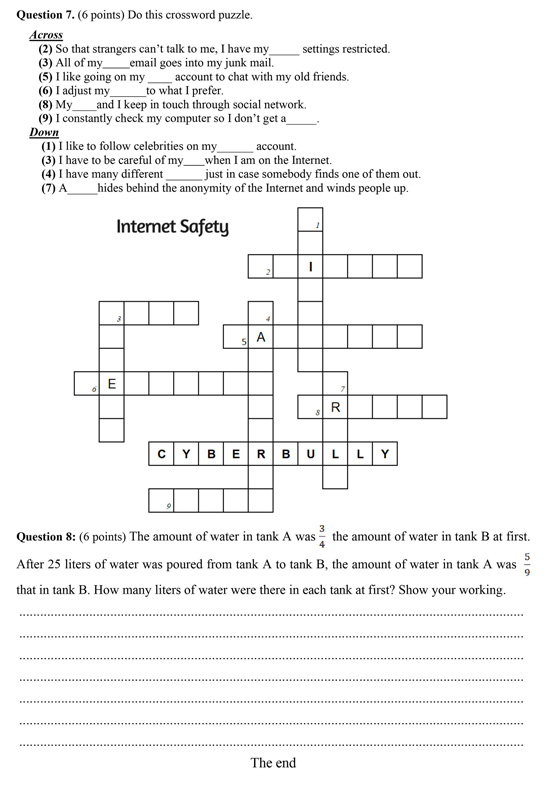 Đề thi vào lớp 6 Trần Đại Nghĩa