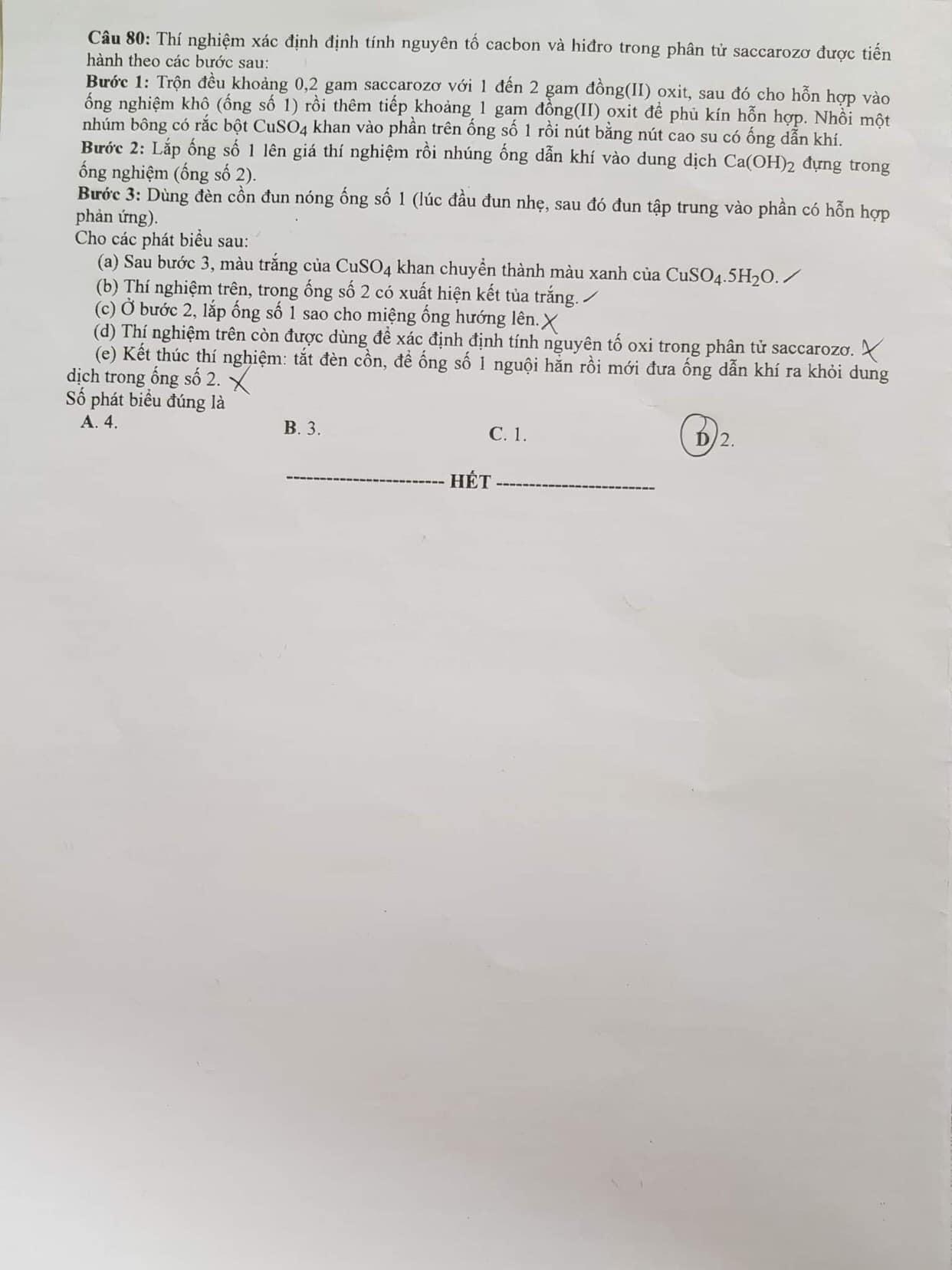 Đề thi Hóa THPT quốc gia 2020