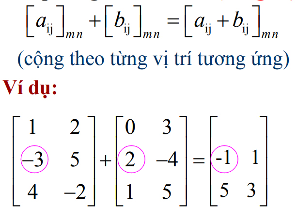 Bài tập ma trận