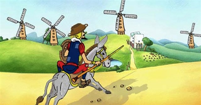 Mở bài văn bản Đánh nhau với cối xay gió