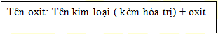 Cách gọi tên oxit bazơ