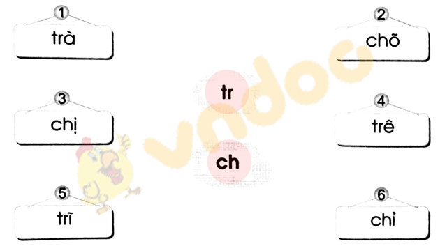 Giải Vở bài tập Tiếng Việt lớp 1 trang 22 Bài 29: tr, ch