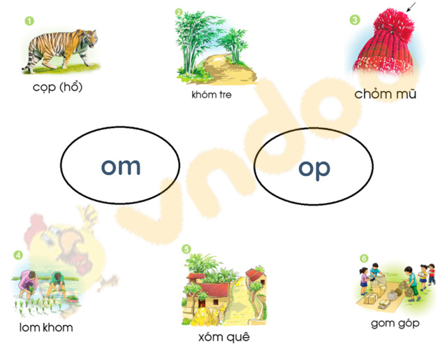 Giải bài tập Tiếng Việt lớp 1 trang 84 Bài 47: om, op