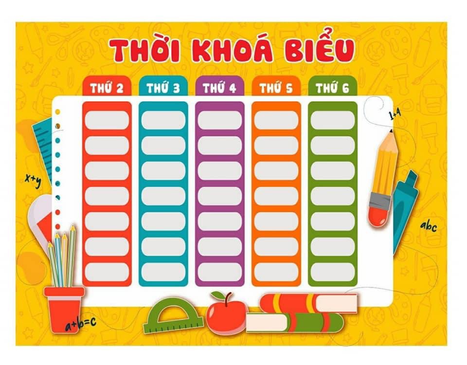 Mẫu thời khóa biểu đẹp