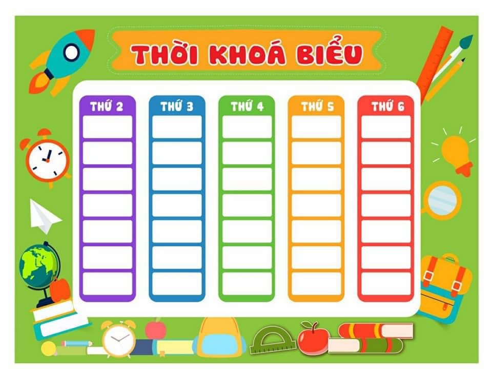 Mẫu thời khóa biểu đẹp