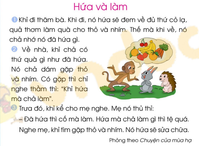 Giải bài tập Tiếng Việt lớp 1 trang 92 Bài: Ôn tập giữa Học kì 1