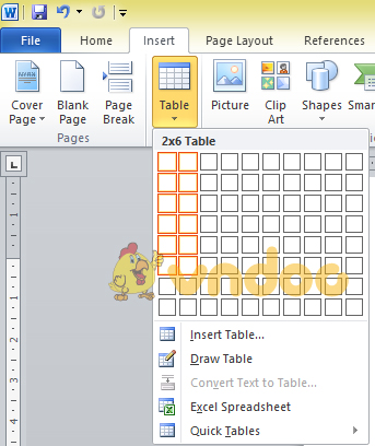 Tạo sơ đồ lớp bằng Word