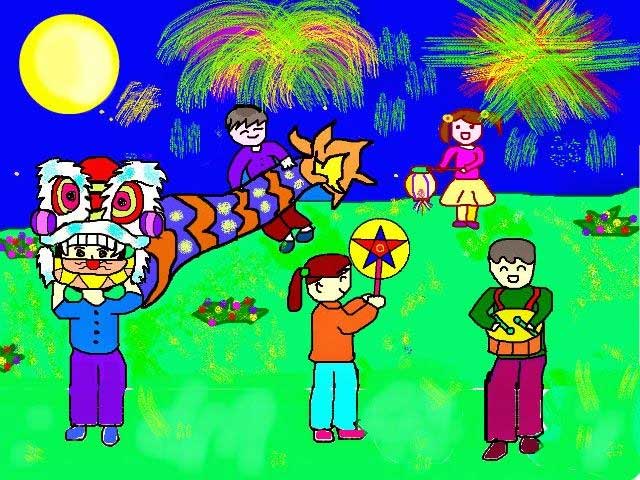 Vẽ chủ đề trung thu