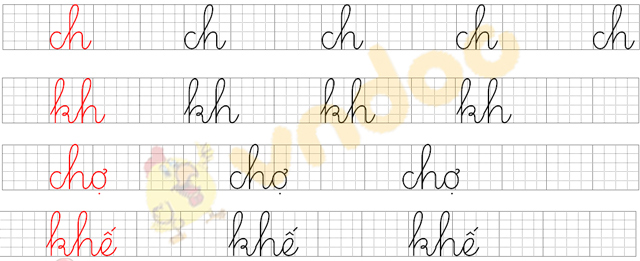 Giải Bài tập Tiếng Việt lớp 1 trang 36 Bài 4: ch kh