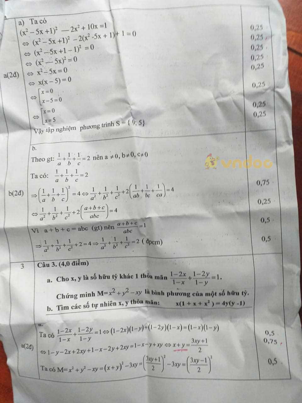 Đề thi chọn học sinh giỏi lớp 9 môn Toán Phòng GD&ĐT Yên Định năm học 2020 - 2021