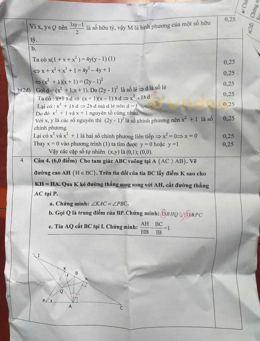 Đề thi chọn học sinh giỏi lớp 9 môn Toán Phòng GD&ĐT Yên Định năm học 2020 - 2021