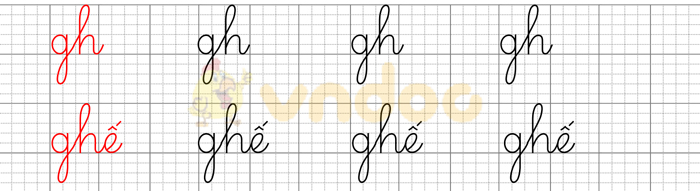 Giải Bài tập Tiếng Việt lớp 1 trang 44 Bài 3: G g gh