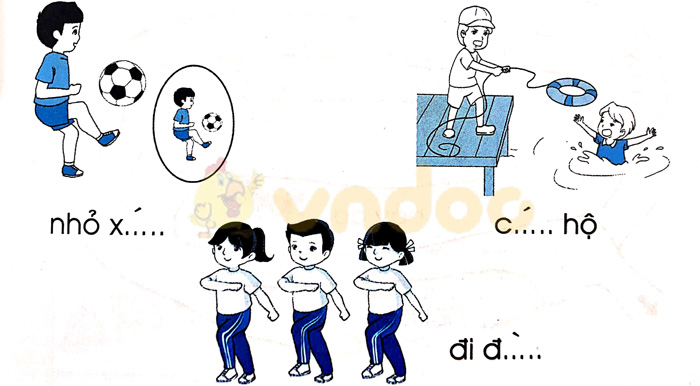 Giải Vở bài tập Tiếng Việt lớp 1 trang 22, 23, 24, 25 Chủ đề 7: Thể thao