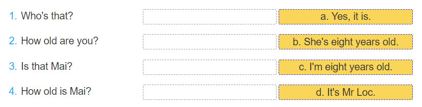 Giải bài tập SBT tiếng Anh lớp 3 Unit 4: How old are you?