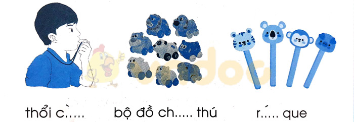 Giải Vở bài tập Tiếng Việt lớp 1 trang 26, 27, 28, 29 Chủ đề 8: Đồ chơi - Trò chơi