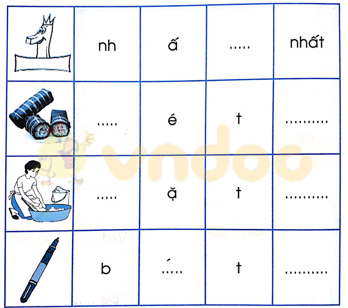 Giải Vở bài tập Tiếng Việt lớp 1 trang 34, 35, 36 Chủ đề 10: Ngày chủ nhật