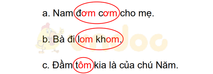 Giải Vở bài tập Tiếng Việt lớp 1 trang 34 Bài 36: om ôm ơm