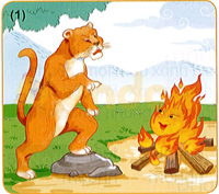 	- Câu hỏi 1: Con hổ có tính tình như thế nào? 	- Trả lời: Con hổ có tính cách rất hung hăng. 	- Câu hỏi 2: “Con vật lạ” đầu tiên mà hổ gặp được thực ra là gì? 	- Trả lời: “Con vật lạ” đầu tiên mà hổ gặp được thực ra là lửa. 	- Câu hỏi 3: Gặp “con vật lạ” đó hổ đã làm gì? 	- Trả lời: Gặp “con vật lạ” hổ liền lao vào tấn công. 	- Câu hỏi 4: Vì sao hổ bị xém lông? 	- Trả lời: Hổ bị xém lông do bị lửa bám vào, đốt cháy lông. 	- Câu hỏi 5: Sau lửa, hổ tiếp tục gặp ai? 	- Trả lời: Sau lửa, hổ gặp mưa. 	- Câu hỏi 6: Hổ tưởng mưa làm gì mình? 	- Trả lời: Hổ tưởng mưa ném sỏi vào mình. 	- Câu hỏi 7: Mưa đã nói gì mà khiến hổ rất giận dữ? 	- Trả lời: Mưa đã gọi hổ là “anh hổ ngốc nghếch” khiến hổ rất giận giữ. 	- Câu hỏi 8: Nhìn thấy hai người thợ săn, hổ làm gì? 	- Trả lời: Nhìn thấy hai người thợ săn, hổ sợ quá, vội quay đầu chạy trốn. 	- Câu hỏi 9: Mưa đã làm gì để giúp đỡ hổ? 	- Trả lời: Mưa đã trút nước xuống ào ào làm cho hai người vội vàng chạy về nhà để giúp hổ thoát nạn. 	- Câu hỏi 10: Sau khi thoát nạn, hổ đã trở nên như thế nào? 	- Trả lời: Sau khi thoát nạn, hổ không còn hung hăng như trước nữa.