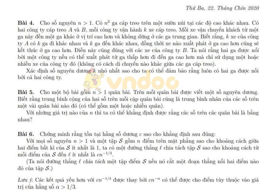 Đề thi Olympic Toán quốc tế (IMO) năm 2020