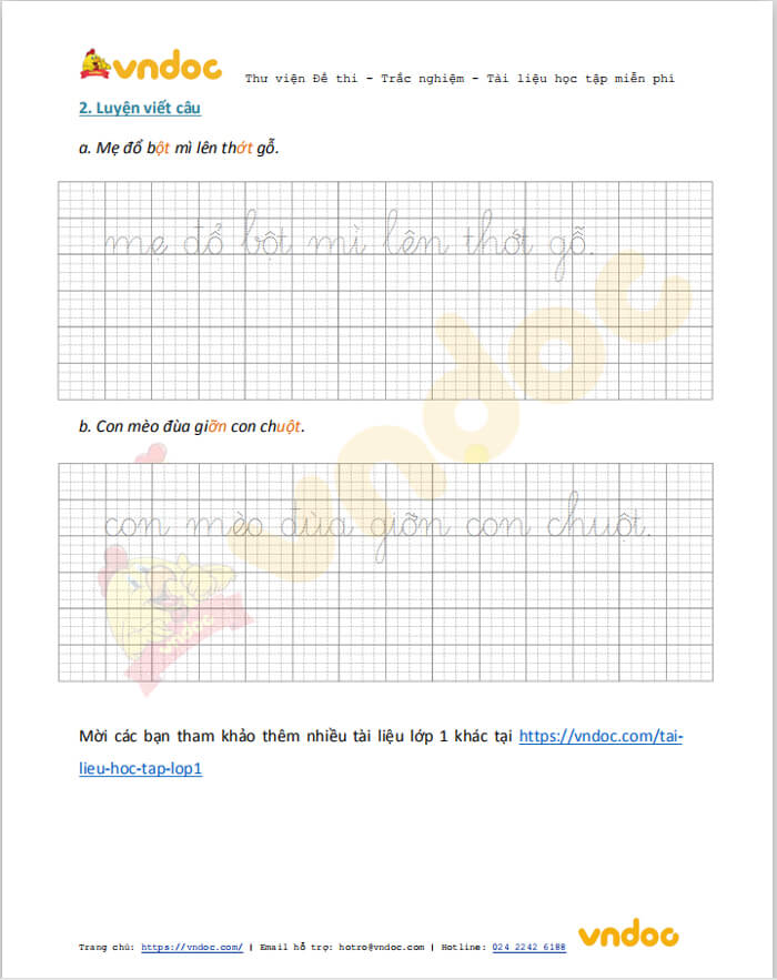 Phiếu chính tả lớp 1 tuần 14 sách Cánh Diều