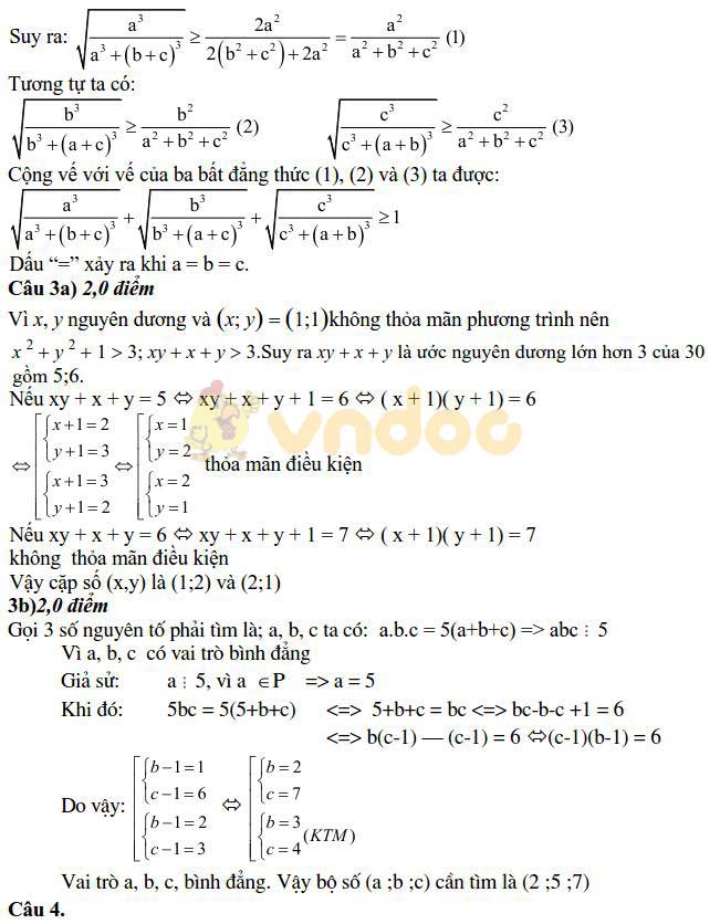 Đề thi chọn học sinh giỏi lớp 9 môn Toán Trường THCS Kim Sơn năm 2020 - 2021