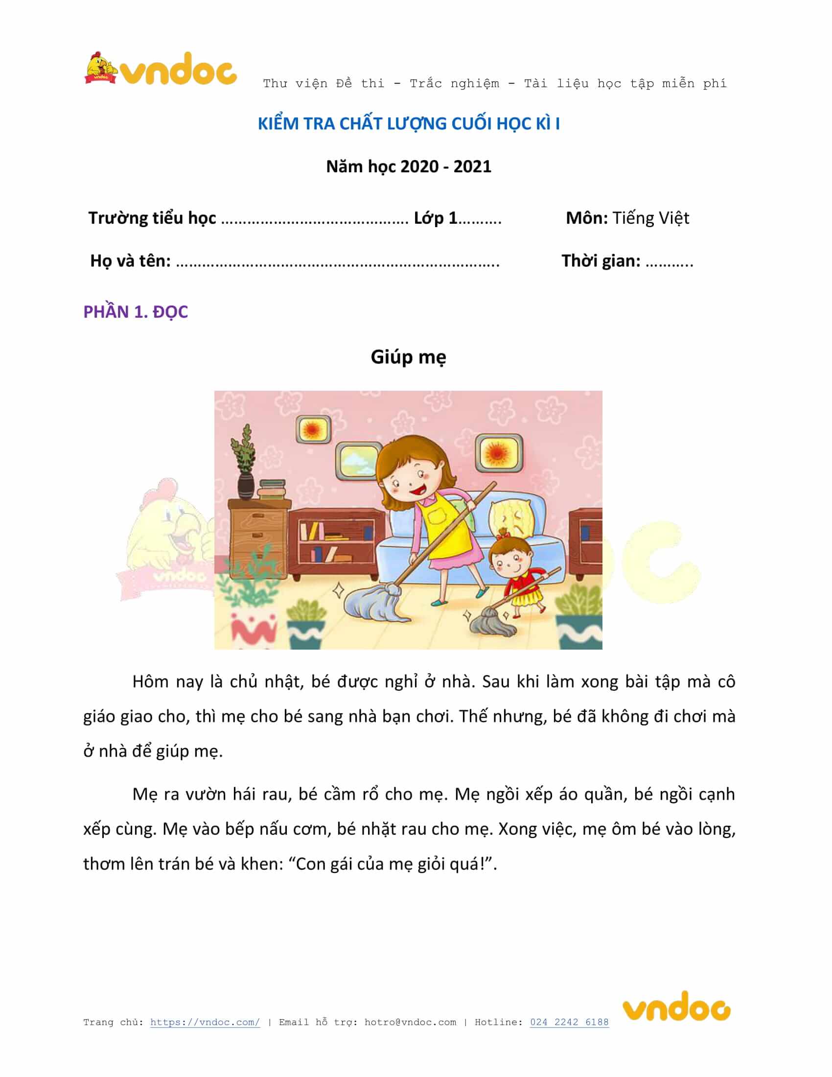 de thi hoc ki 1 lop 1 mon tieng viet nam 2020 2021 sach ket noi de 2 a*240803