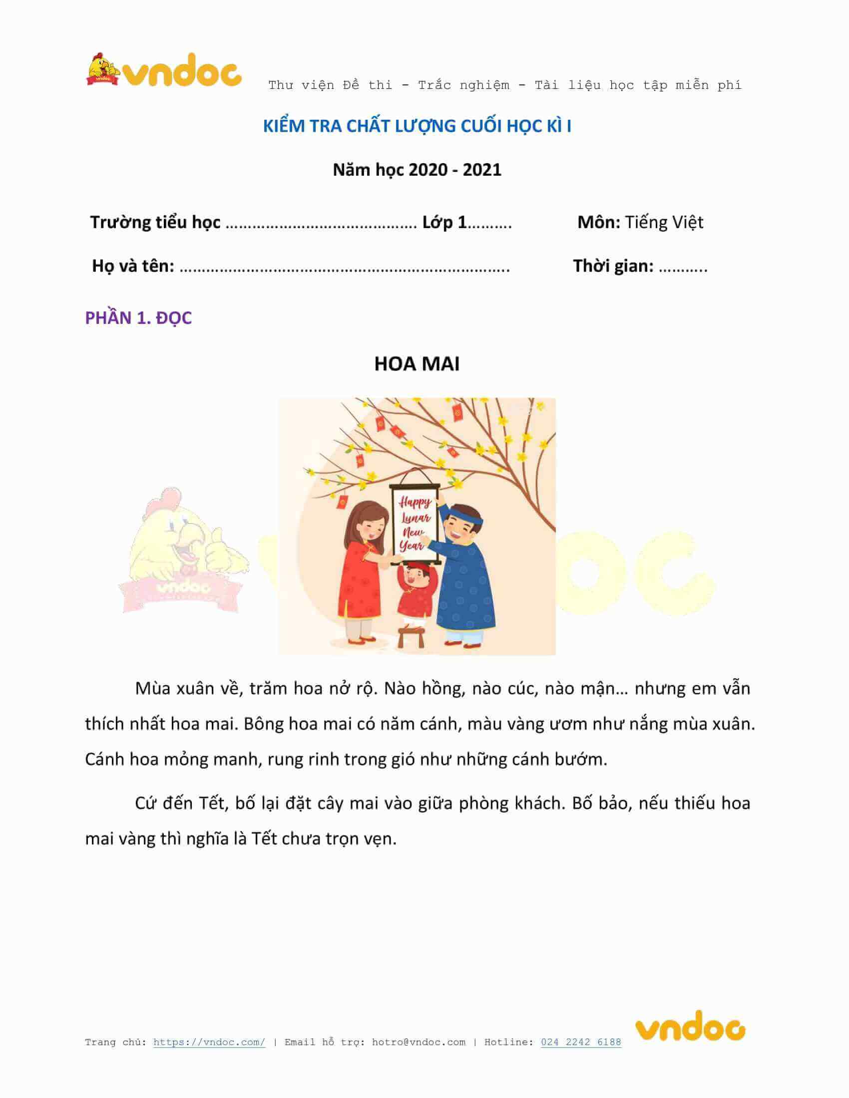 de thi hoc ki 1 lop 1 mon tieng viet nam 2020 2021 sach chan troi de 1 a*241351