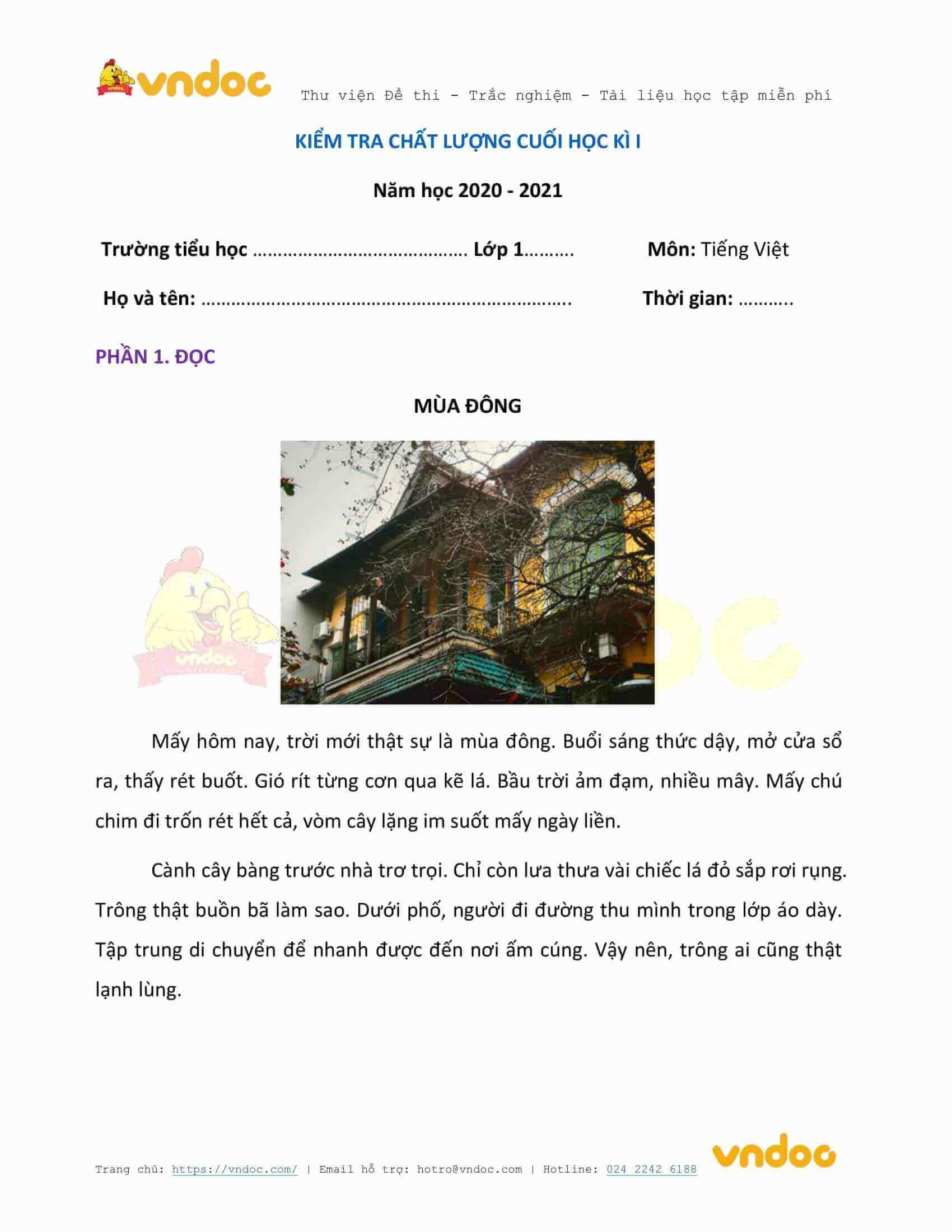 de thi hoc ki 1 lop 1 mon tieng viet nam 2020 2021 sach chan troi de 2 a*241357