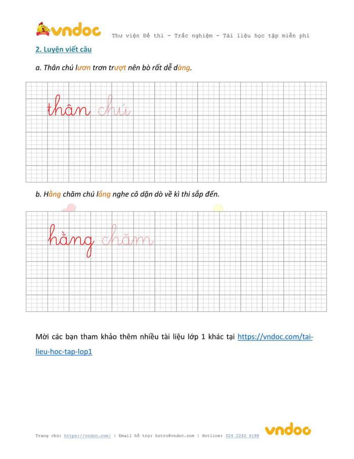 Phiếu chính tả lớp 1 tuần 15 sách Cánh Diều