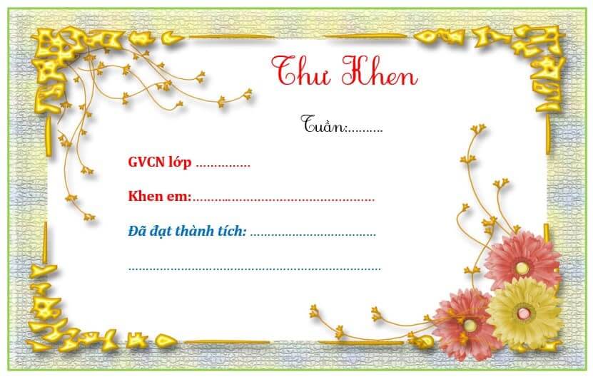 Thư khen ngợi mẫu 4