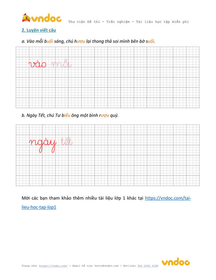 Phiếu chính tả lớp 1 tuần 15 sách Chân trời