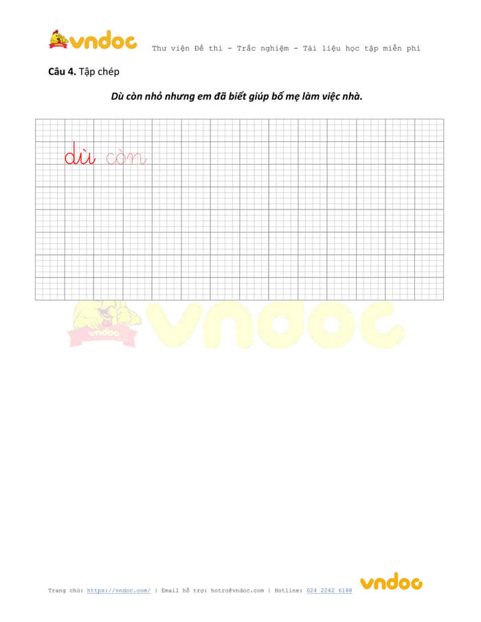Đề thi học kì 1 lớp 1 môn Tiếng Việt năm 2020-2021 sách Vì sự bình đẳng - Đề 1