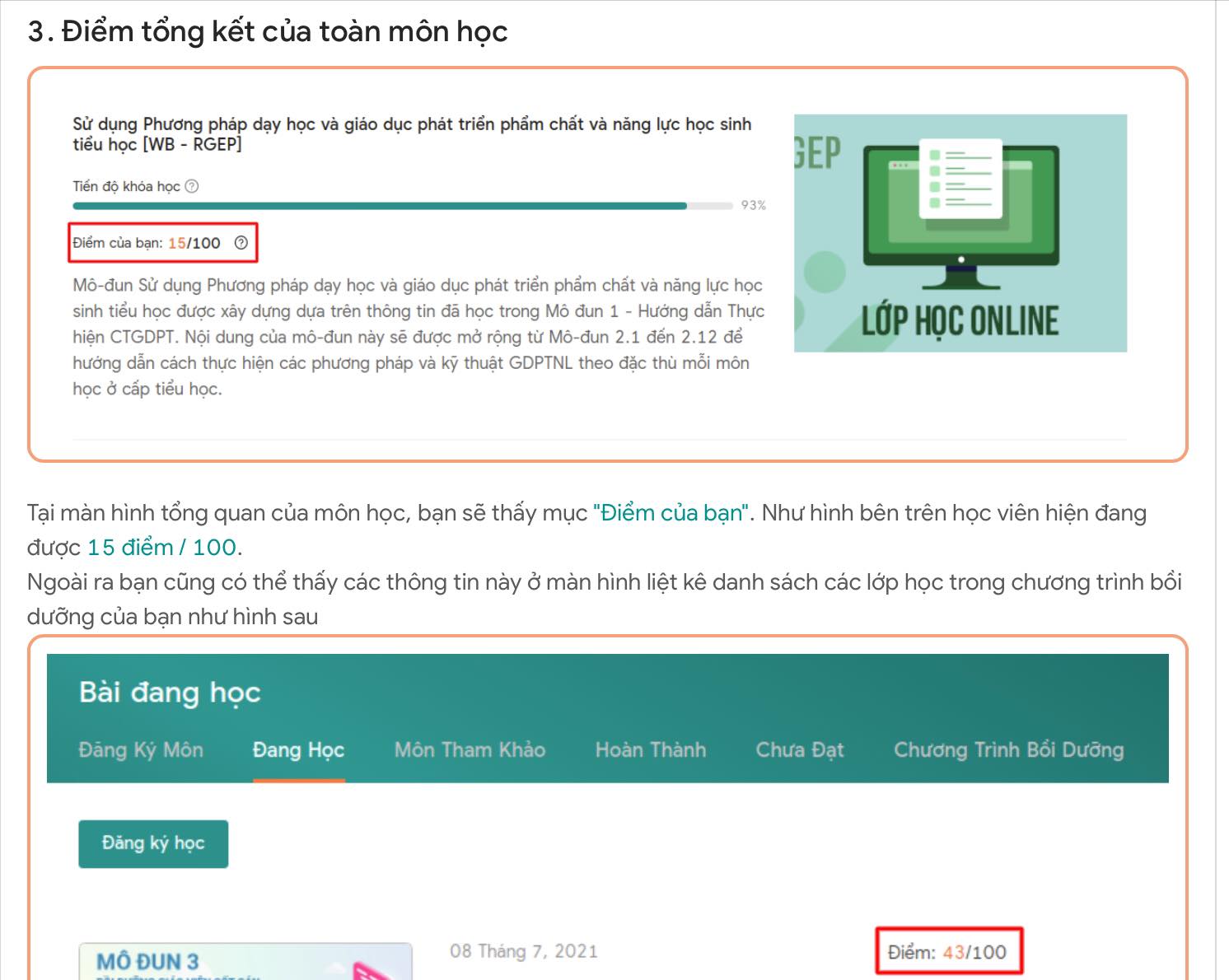 Hướng dẫn làm trắc nghiệm tập huấn mô đun 2