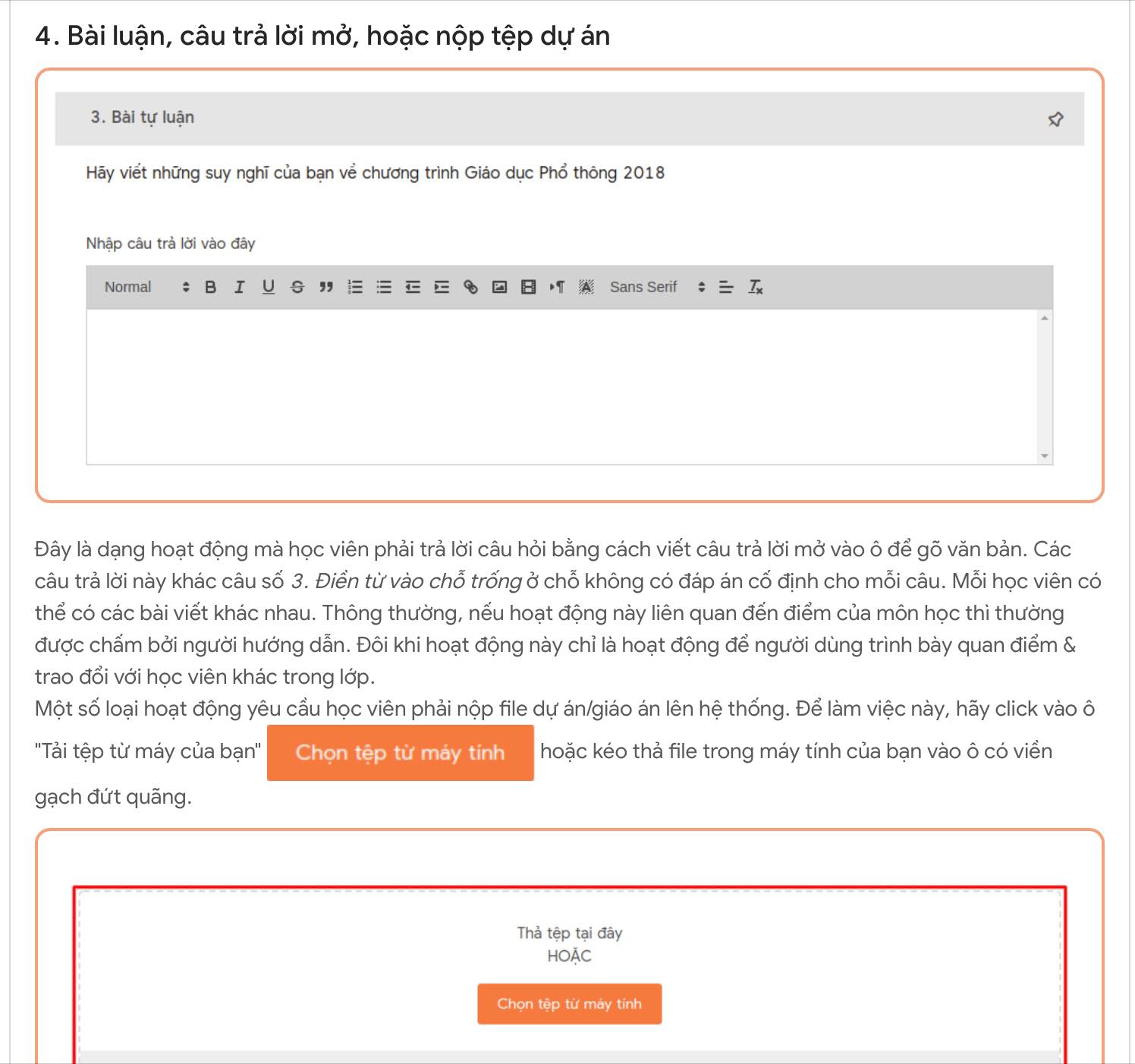 Hướng dẫn làm trắc nghiệm tập huấn mô đun 2