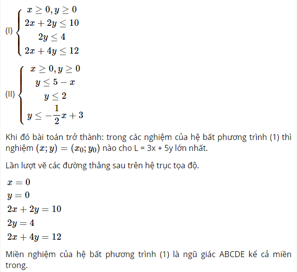 Giải Toán lớp 10 Bài 4: Bất phương trình bậc nhất hai ẩn