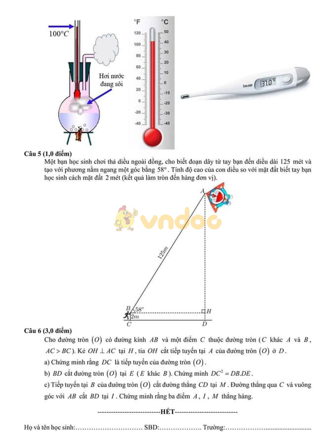 Đề thi học kì 1 Toán 9 Phòng GD&ĐT Quận 1 năm 2020 - 2021
