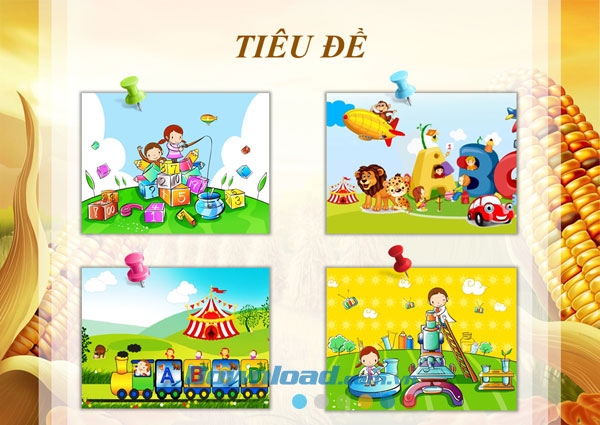 Mẫu template làm giáo án điện tử mầm non