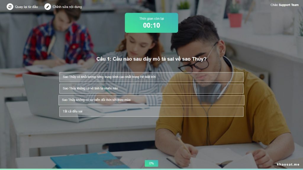 Hướng dẫn tạo bài kiểm tra trắc nghiệm online