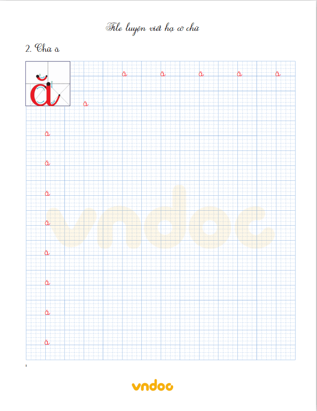 File tập viết chữ nhỏ lớp 1