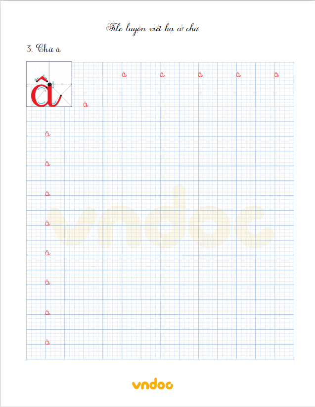 File tập viết chữ nhỏ lớp 1