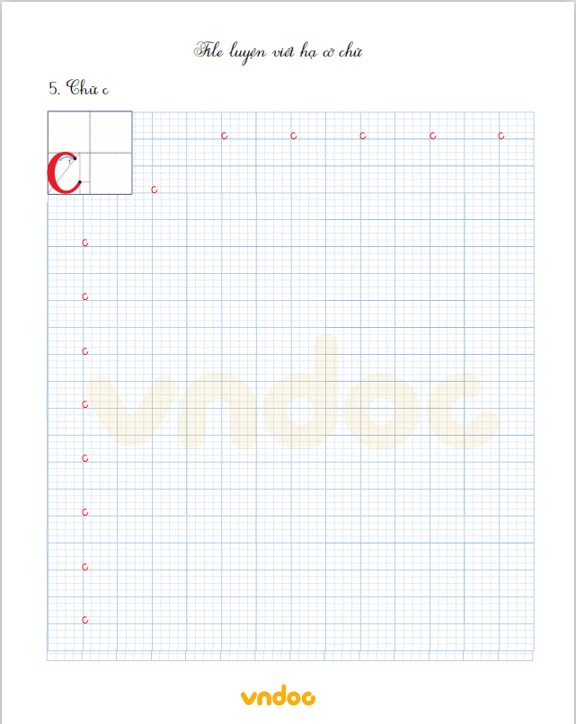 File tập viết chữ nhỏ lớp 1