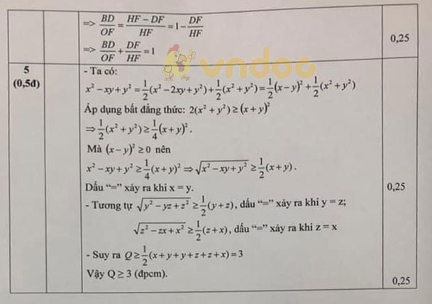 Đề thi học kì 1 Toán 9 Phòng GD&ĐT quận Ba Đình, Hà Nội năm 2020 - 2021
