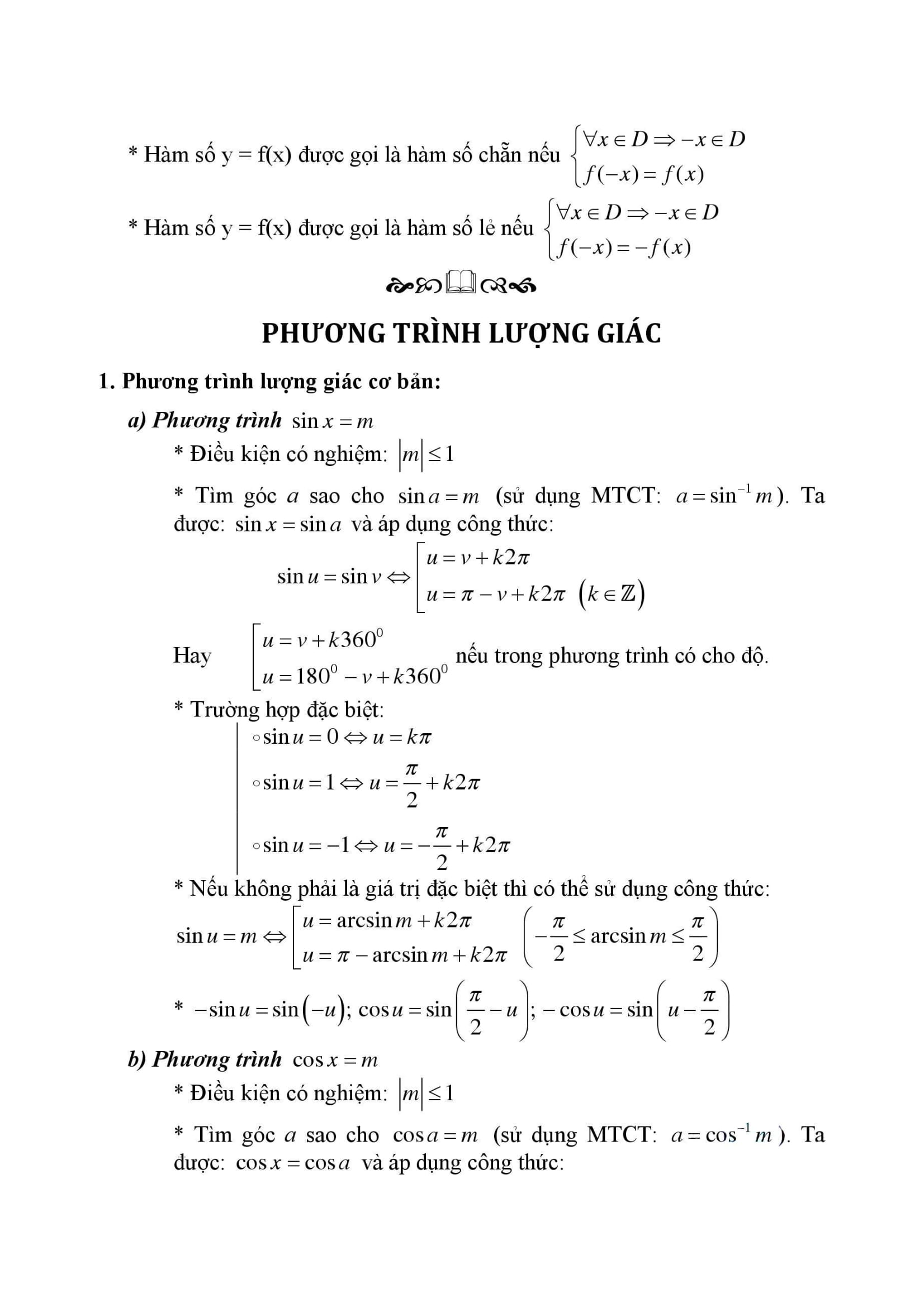 Công Thức Toán 11 đầy đủ