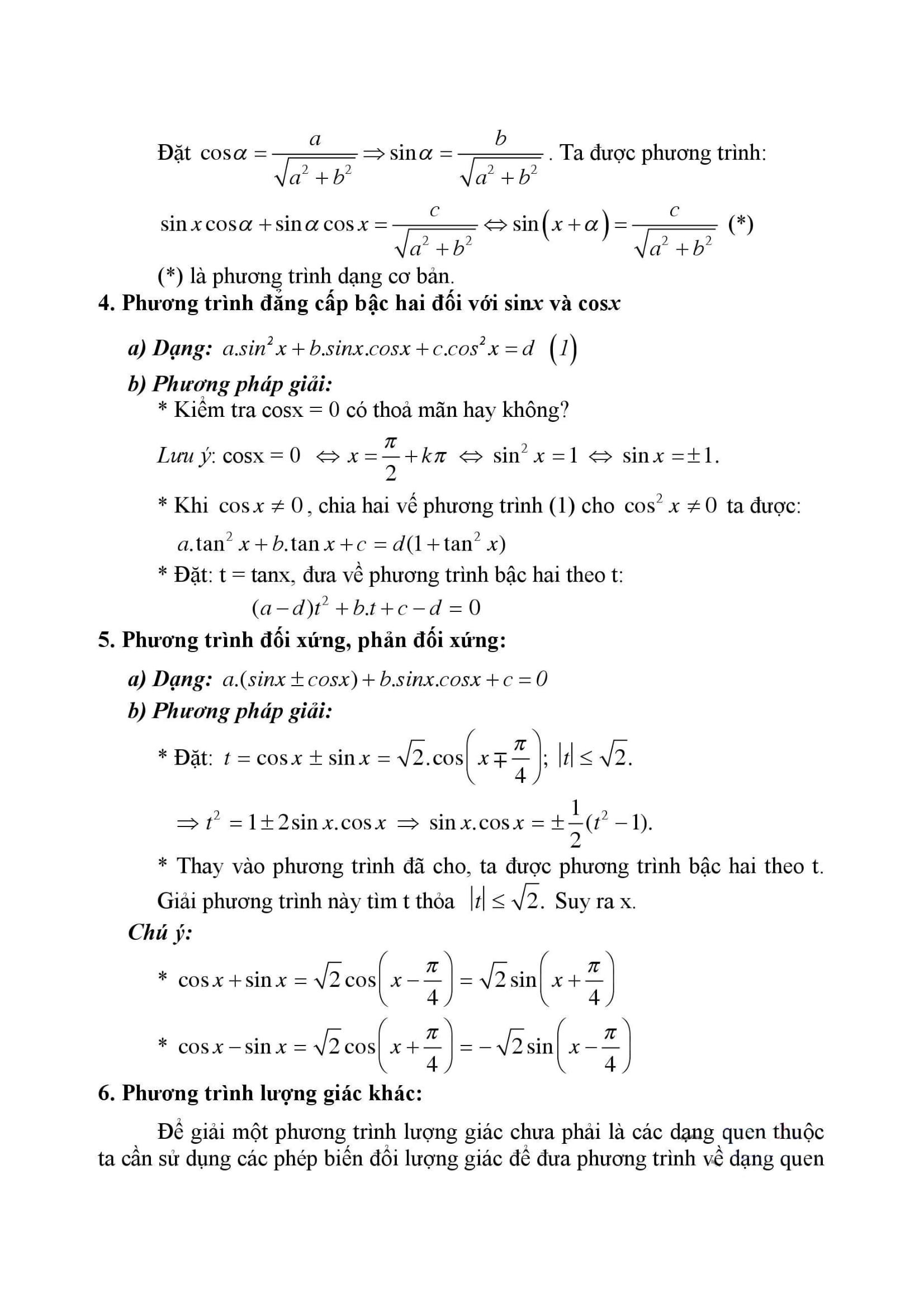 Công Thức Toán 11 đầy đủ