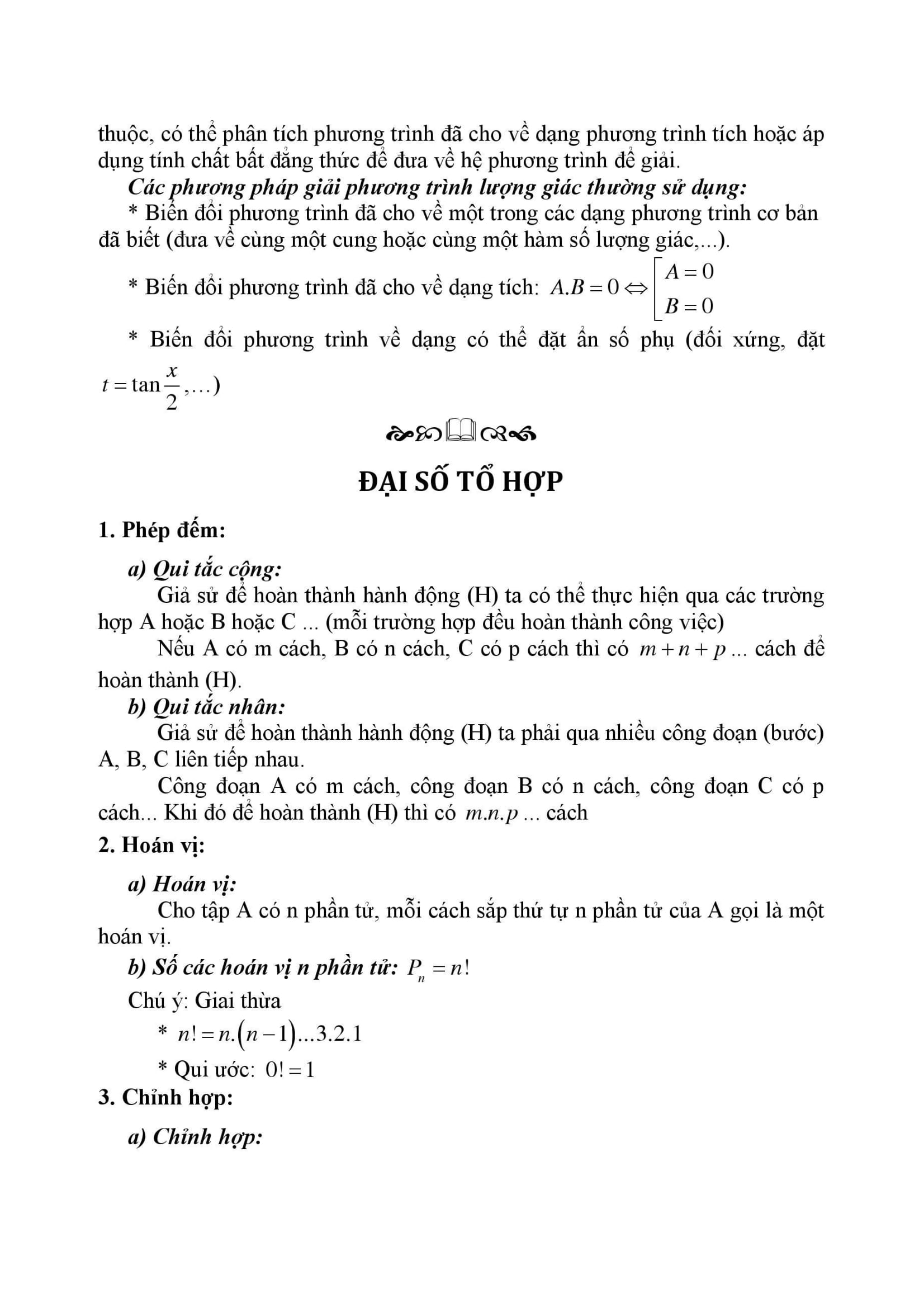 Công Thức Toán 11 đầy đủ
