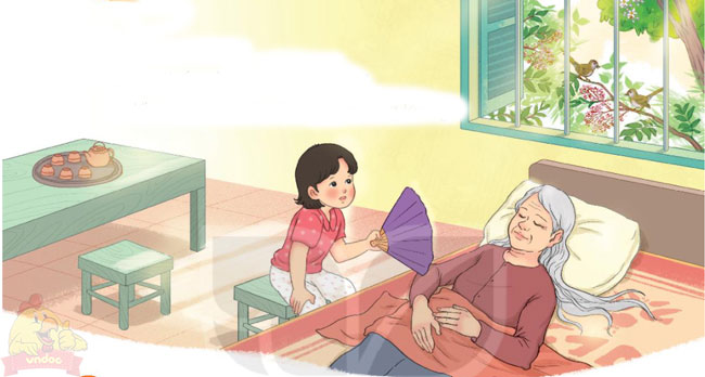 Giải bài tập Tiếng Việt 1 trang 34, 35 Bài 4: Quạt cho bà ngủ