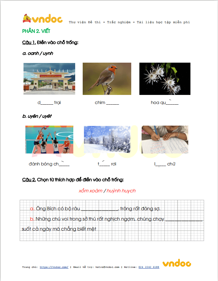 Phiếu bài tập cuối tuần Tiếng Việt lớp 1 Nâng cao - Tuần 20 - Số 2